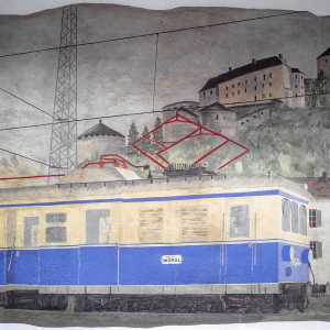 Bilder von Josef Dabernig in der Zugförderungsstelle Wörgl. Triebwagen von 1929, gebaut bis 1973