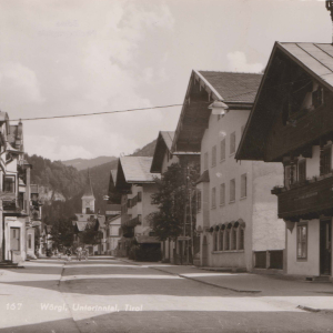 Bahnhofstraße, li Kanzlei - Gebäude, Genossenschafts - Brauerei Wörgl, Cafe Fischer