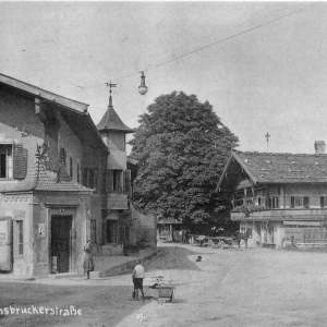 Innsbruckerstraße mit Mager, GH und Fleischerei Aufinger und GH weißes Lamm