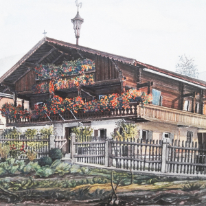 *Beim Hölzlbauer* 1983, Aquarell