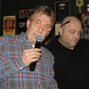 Mag. Andreas Madersbacher und Mag. Walter Hohenauer bei ihrer Gambrinusrede in der Sitobar, anläßlich des Starkbierfestes.