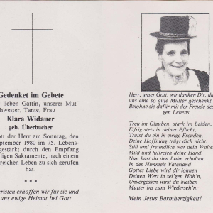 Tanzlhof, Klara Widauer, geb. Überbacher, geb. 1906 - gest. 1980