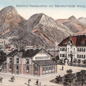 ca. 1911, Bahnhofrestauration und Hotel Bahnhof in der Giselastraße