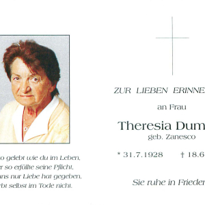 Dummer Theresia, geb. Zanesco