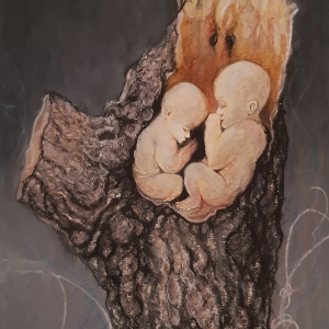 *Roots* 40x50cm, Pastell, Büttenpapier hinter Glas