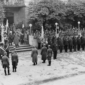 Veteranen mit BGM Martin Pichler, Dr. Stawa, Rudi Danek, Hans Hutterer , Hans Gollner, Aufingerwirt Schipflinger, Jakob Astner, 