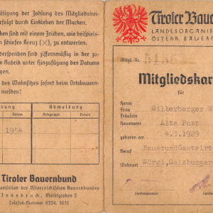 Mitgliedskarte Tiroler Bauernbund