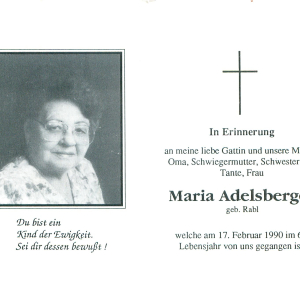 Adelsberger Maria geb. Rabl