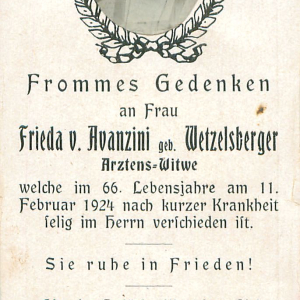 Avanzini v. Frieda geb. Wetzelsberger