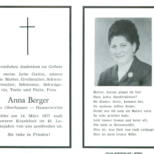 Berger Anna geb. Oberhauser