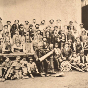 Arbeiterschaft der Cellulosefabrik um 1890
