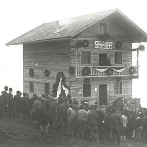 Wörgler Skihütte, 1928, am Markbachjoch, jetzt Rübezahlhütte