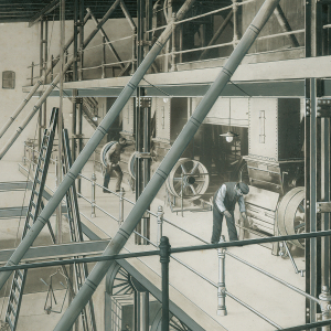 Siebmaschinen in der neuen Fabrik 1898
