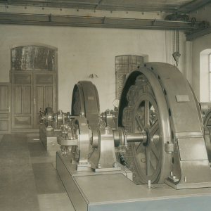 Das Kraftwerk Einöden 1902-03 mit zwei Radial-Hochdruckturbinen mit je 275 Watt