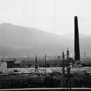 Sprengung Kamin der Cellulose Fabrik