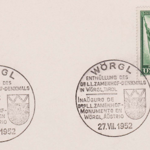 Sonderstempel Enthüllung Zamenhof - Denkmals