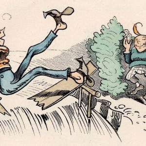 Jener Streich von Wilhelm Buschs Max & Moritz, bei dem der Schneider von einer angesägten Brücke stürzt, soll sich in Wörgl zugetragen haben.