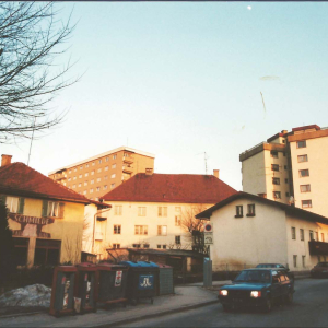 KR-Martin-Pichler-Straße, Huber Schmiede, Stadtamt Hinterseite, Schuster Schneck rechts, Wimpissinger Hochhaus steht schon