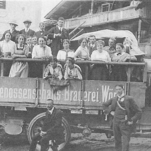 Genossenschaftsbrauerei Wörgl mit Gstattner Herman, Hochhauser Ilse, Lebeda Horst