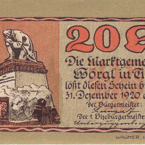 Notgeld Wörgl, 20 Heller von BGM Josef Loinger, 1920