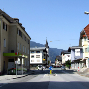 2011, Telekom-Gebäude, Fischer-, Albertini-Haus, Kirchturm, Gollner-Häuser, Eigentumswohnungen, Graus-, Steinbacher-,Rieder-Haus