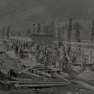 Bau des Krafthauses Einöden 1902/03