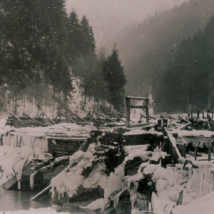 Die alte Wehranlage in Einöden vor 1902