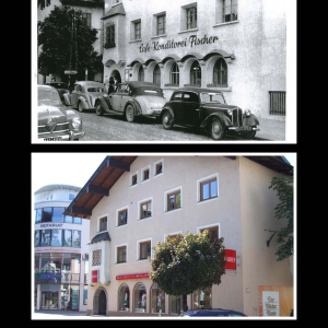 Ca. 1960  Fischer Haus,  Cafe – Konditorei Fischer, Bahnhofstraße 36