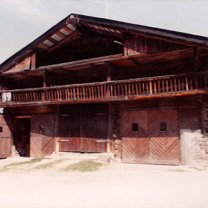 Vorhauser-Stadel in der damaligen Clemens-Payr-Straße, ca. 1930 jetzt Kanzler-Biener-Straße